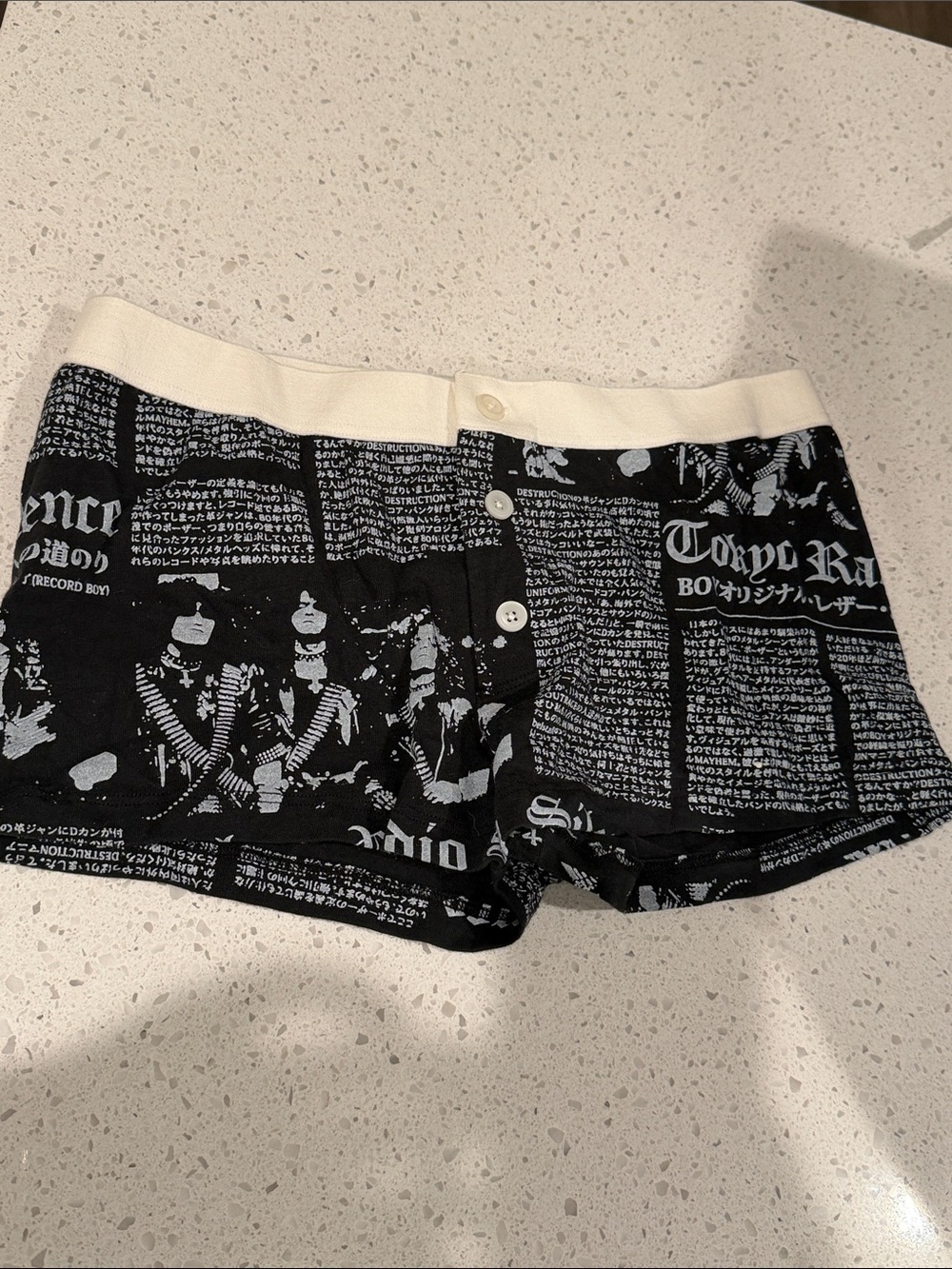 Brandy Melville cotton boy shorts Tokyo Radio Silence Graphic Boxer Shorts